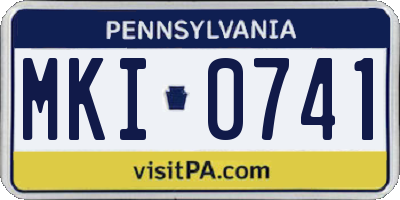 PA license plate MKI0741