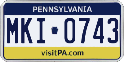 PA license plate MKI0743
