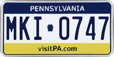 PA license plate MKI0747