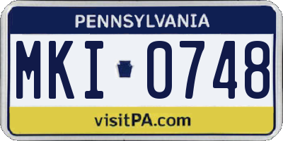 PA license plate MKI0748