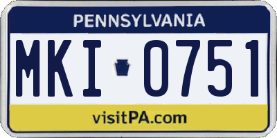 PA license plate MKI0751