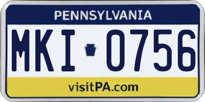 PA license plate MKI0756