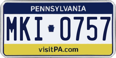 PA license plate MKI0757