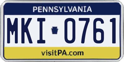 PA license plate MKI0761