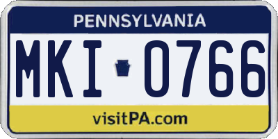 PA license plate MKI0766