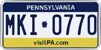 PA license plate MKI0770