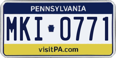 PA license plate MKI0771