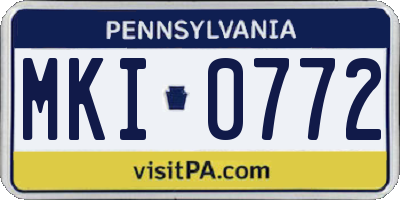 PA license plate MKI0772
