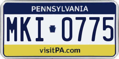 PA license plate MKI0775