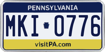 PA license plate MKI0776