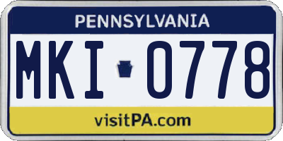 PA license plate MKI0778