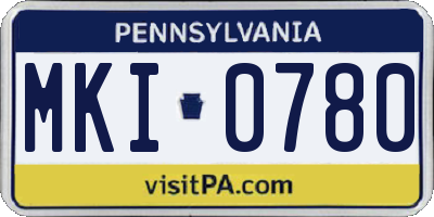 PA license plate MKI0780