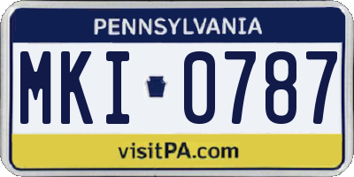 PA license plate MKI0787