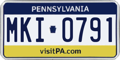 PA license plate MKI0791