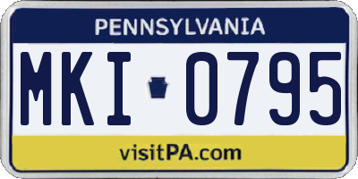 PA license plate MKI0795