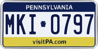 PA license plate MKI0797