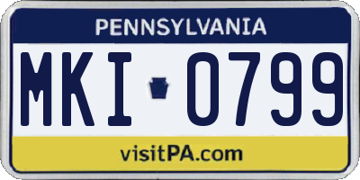 PA license plate MKI0799