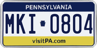 PA license plate MKI0804