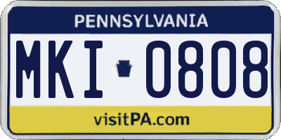 PA license plate MKI0808