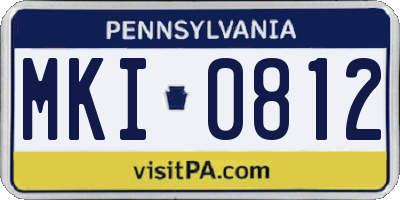 PA license plate MKI0812