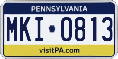 PA license plate MKI0813