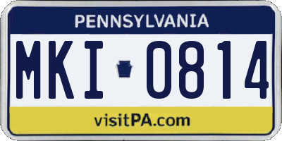 PA license plate MKI0814