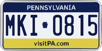 PA license plate MKI0815