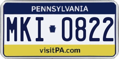 PA license plate MKI0822