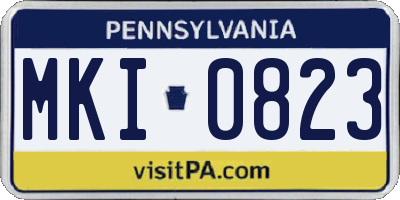 PA license plate MKI0823