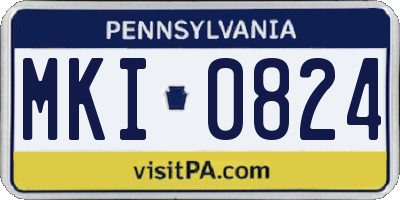 PA license plate MKI0824