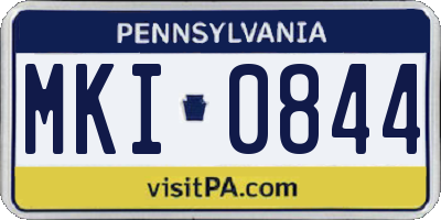 PA license plate MKI0844