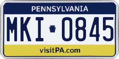 PA license plate MKI0845