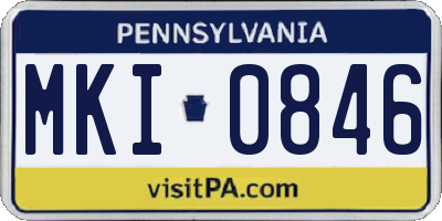 PA license plate MKI0846