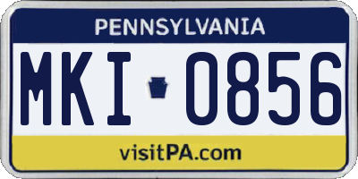PA license plate MKI0856