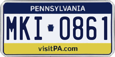 PA license plate MKI0861