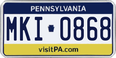 PA license plate MKI0868