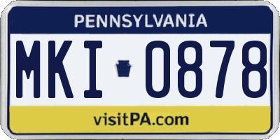 PA license plate MKI0878