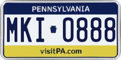 PA license plate MKI0888