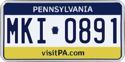 PA license plate MKI0891