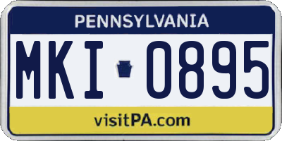 PA license plate MKI0895