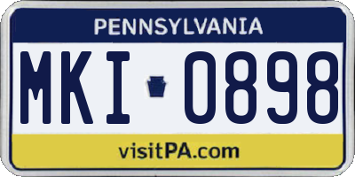 PA license plate MKI0898