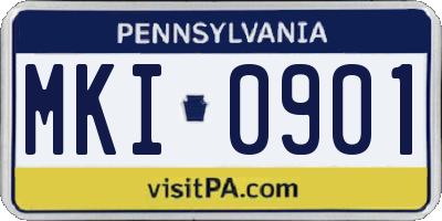 PA license plate MKI0901