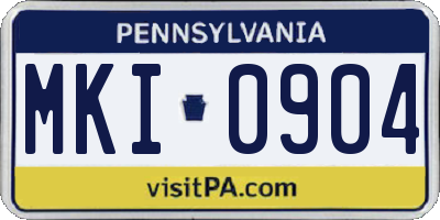 PA license plate MKI0904