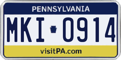 PA license plate MKI0914