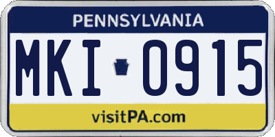 PA license plate MKI0915