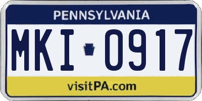 PA license plate MKI0917