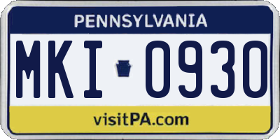 PA license plate MKI0930