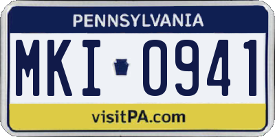 PA license plate MKI0941