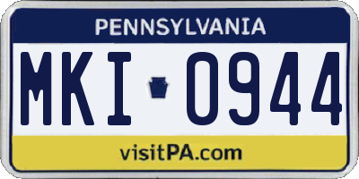 PA license plate MKI0944
