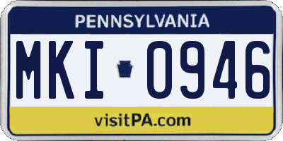 PA license plate MKI0946